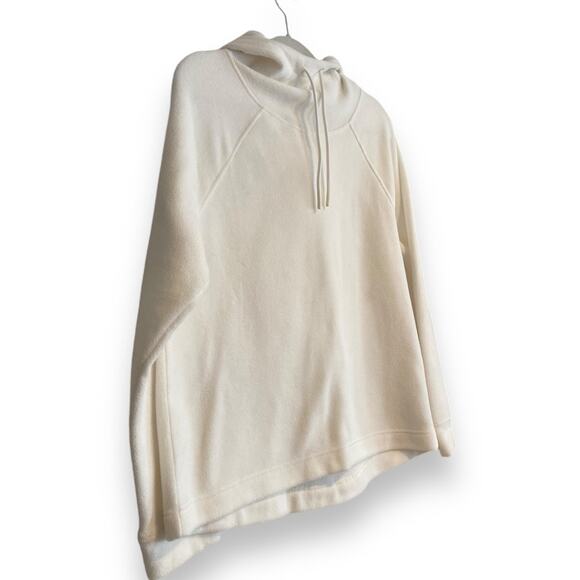 Womens Gap White Buttery Soft Hooded Cowl Neck Workout Gym Hoodie Size Medium - Picture 3 of 15